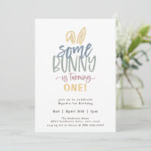 Een uitnodiging voor Bunny Birthday Party (Staand voorkant)