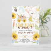 Een uitnodiging voor 'Bunny Easter Birthday' (Staand voorkant)