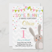 Een uitnodiging voor 'Bunny Easter Spring Birthday (Voorkant)