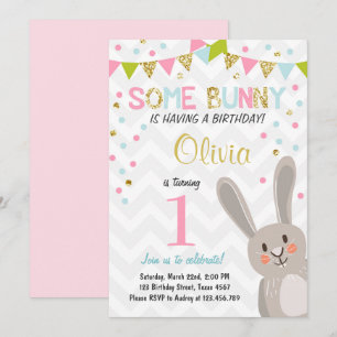 Een uitnodiging voor 'Bunny Easter Spring Birthday