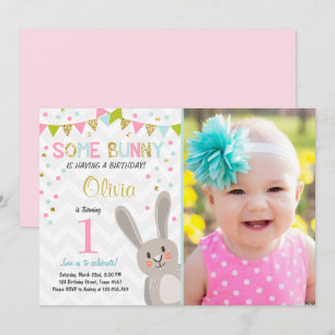 Een uitnodiging voor 'Bunny Easter Spring Birthday