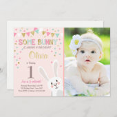 Een uitnodiging voor 'Bunny Easter Spring Birthday (Voorkant / Achterkant)