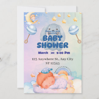 Een uitnodiging voor een baby shower vol blijdscha