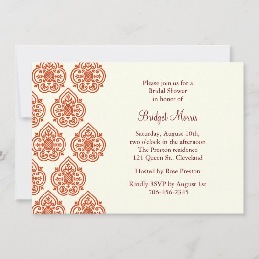 Een uitnodiging voor een bridal-douche (Voorkant)