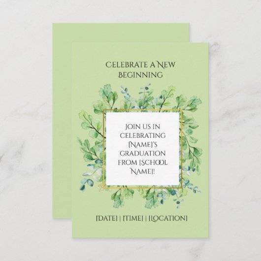 Een uitnodiging voor een nieuw Afstuderen (Voorkant / Achterkant)