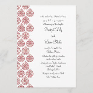 Een uitnodiging voor het huwelijk van Damask (roo