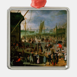 Een Uitzicht Antwerpse haven Metalen Ornament