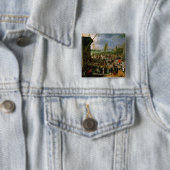 Een Uitzicht Antwerpse haven Vierkante Button 5,1 Cm (In situ)
