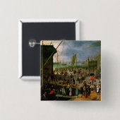 Een Uitzicht Antwerpse haven Vierkante Button 5,1 Cm (Voorkant /achterkant)