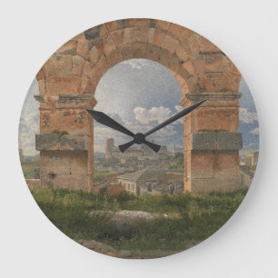 Een uitzicht door drie bogen van het Colosseum Grote Klok