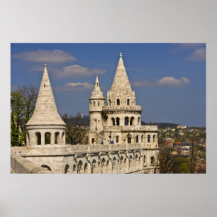 Een uitzicht op Boedapest vanuit de Castle Hill. Poster