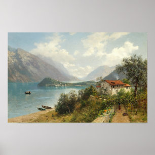 Een uitzicht op het Comomeer Poster