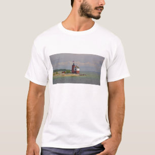 Een uitzicht op het lichtstation Round Island. T-shirt