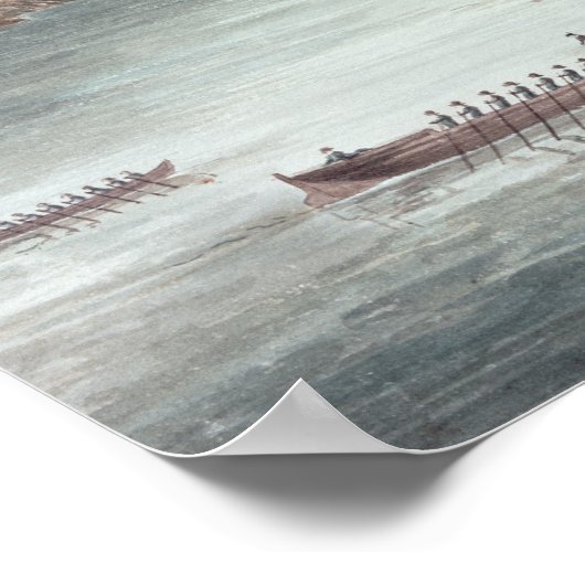 Een Uitzicht Ticonderoga vanaf een punt Poster (Hoek)