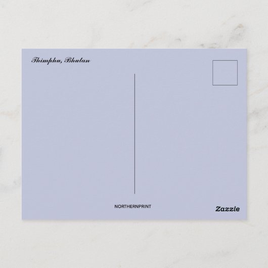 Een Uitzicht uit de lucht van Thimphu Bhutan Briefkaart (Achterkant)