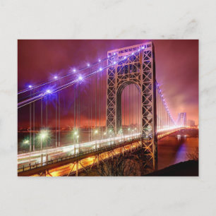 Een uitzicht uit Fort Lee met een winderige regena Briefkaart