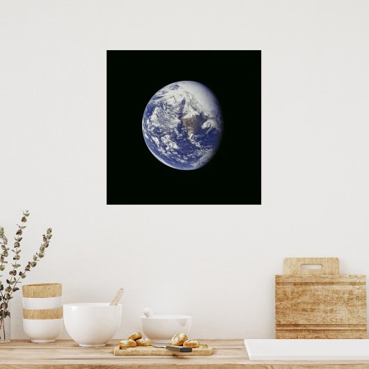 Een Uitzicht van Aarde uit Apollo 16 Poster (Keuken)