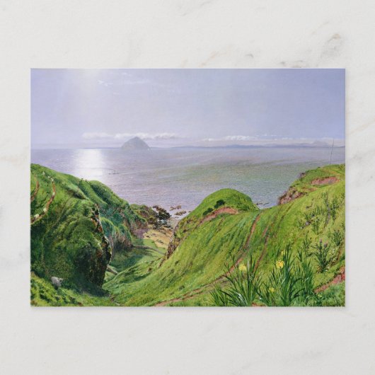 Een Uitzicht van Ailsa Craig en het eiland Arran, Briefkaart (Voorkant)