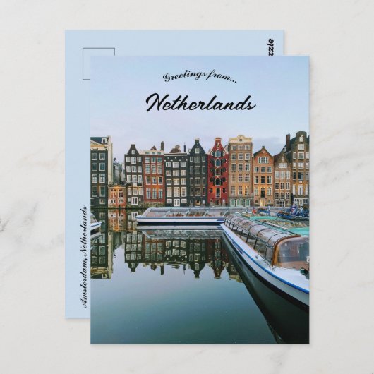 Een Uitzicht van Amsterdam Nederland Briefkaart (Voorkant / Achterkant)