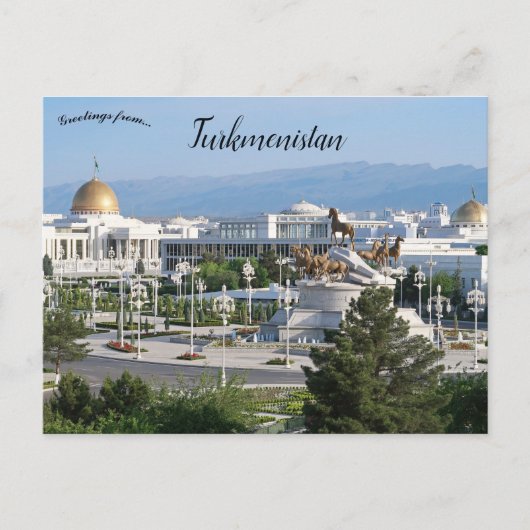 Een Uitzicht van Ashgabat Turkmenistan Briefkaart (Voorkant)