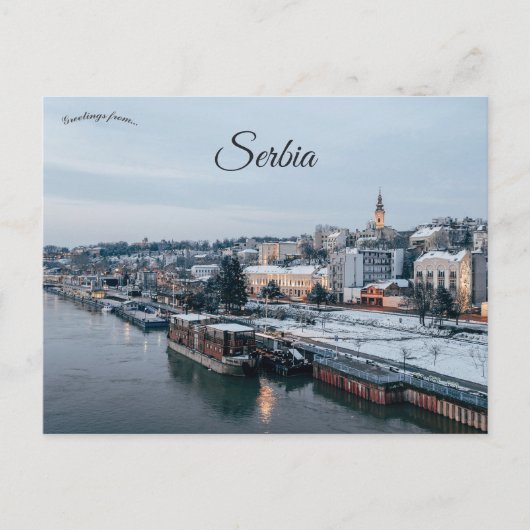 Een Uitzicht van Belgrado Servië Briefkaart (Voorkant)