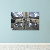 Een uitzicht van binnen in de stuurhut canvas afdruk (Insitu (Houten vloer))