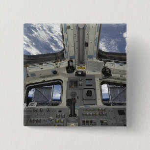 Een uitzicht van binnen in de stuurhut vierkante button 5,1 cm