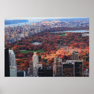 Een uitzicht van bovenaf: herfst in Central Park 0 Poster