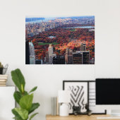 Een uitzicht van bovenaf: herfst in Central Park 0 Poster (Thuiskantoor)