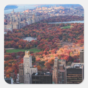 Een uitzicht van bovenaf: Najaar in Central Park 0 Vierkante Sticker
