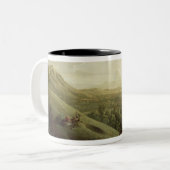 Een Uitzicht van Boxhill, Surrey, met Dorking in d Tweekleurige Koffiemok (Voorkant links)