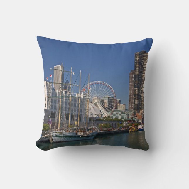 Een uitzicht van Chicago's marine pier 2 Kussen (Voorkant)