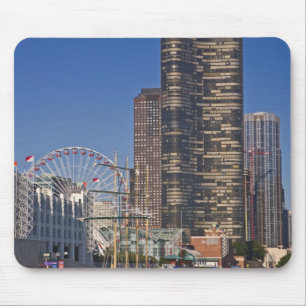 Een uitzicht van Chicago's marine pier Muismat