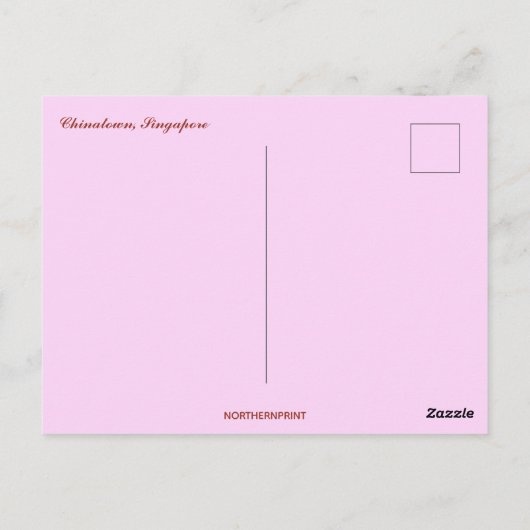 Een Uitzicht van Chinatown Singapore Briefkaart (Achterkant)