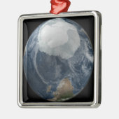 Een uitzicht van de Aarde 2 Metalen Ornament (Links)