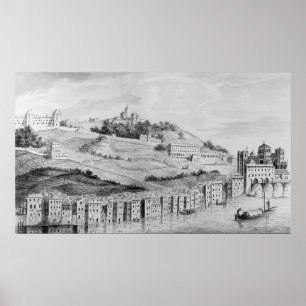 Een uitzicht van de haven van Lyon Poster