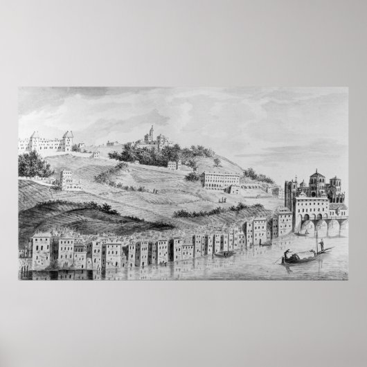 Een uitzicht van de haven van Lyon Poster (Voorkant)