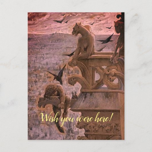 Een uitzicht van de jachthaven van Notre Dame Briefkaart (Voorkant)