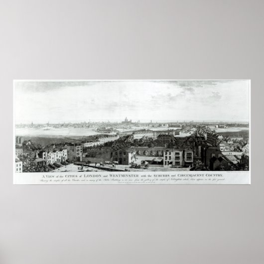 Een Uitzicht van de Londense en Westminster Poster (Voorkant)