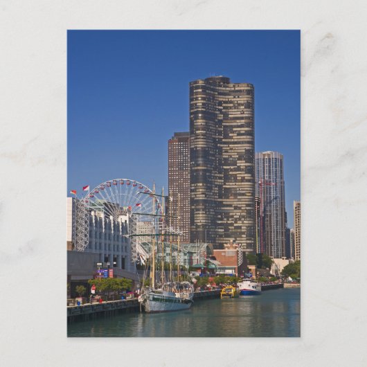 Een uitzicht van de marine van Chicago Briefkaart (Voorkant)