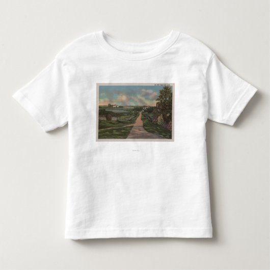Een Uitzicht van de oude Cape Cod Lane Kinder Shirts (Voorkant)