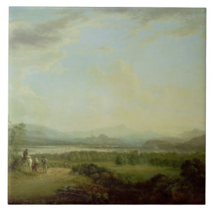 Een Uitzicht van de stad Stirling op de Forth Tegeltje