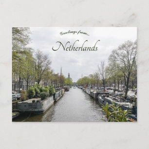 Een Uitzicht van een Kanaal in Amsterdam Nederland Briefkaart
