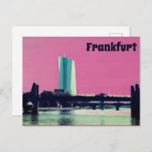 Een uitzicht van Frankfurt en Roze Sky Briefkaart (Voorkant / Achterkant)