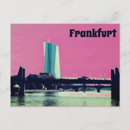 Een uitzicht van Frankfurt en Roze Sky Briefkaart