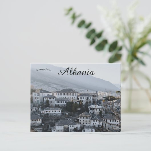 Een Uitzicht van Gjirokaster Albanië Briefkaart (Staand voorkant)