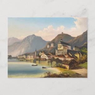 Een Uitzicht van Hallstatt Johann Wilhelm Jankow Briefkaart