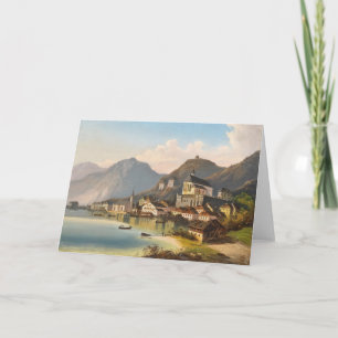 Een Uitzicht van Hallstatt Johann Wilhelm Jankow Kaart