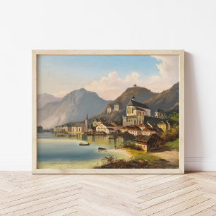 Een Uitzicht van Hallstatt   Johann Wilhelm Jankow Poster
