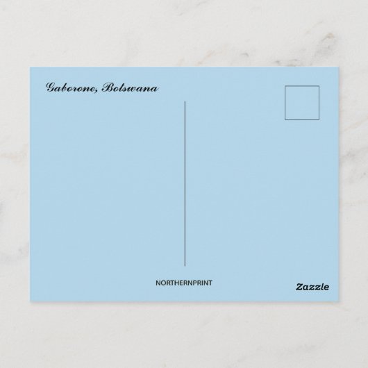 Een Uitzicht van het Briefkaart van Gaborone Botsw (Achterkant)